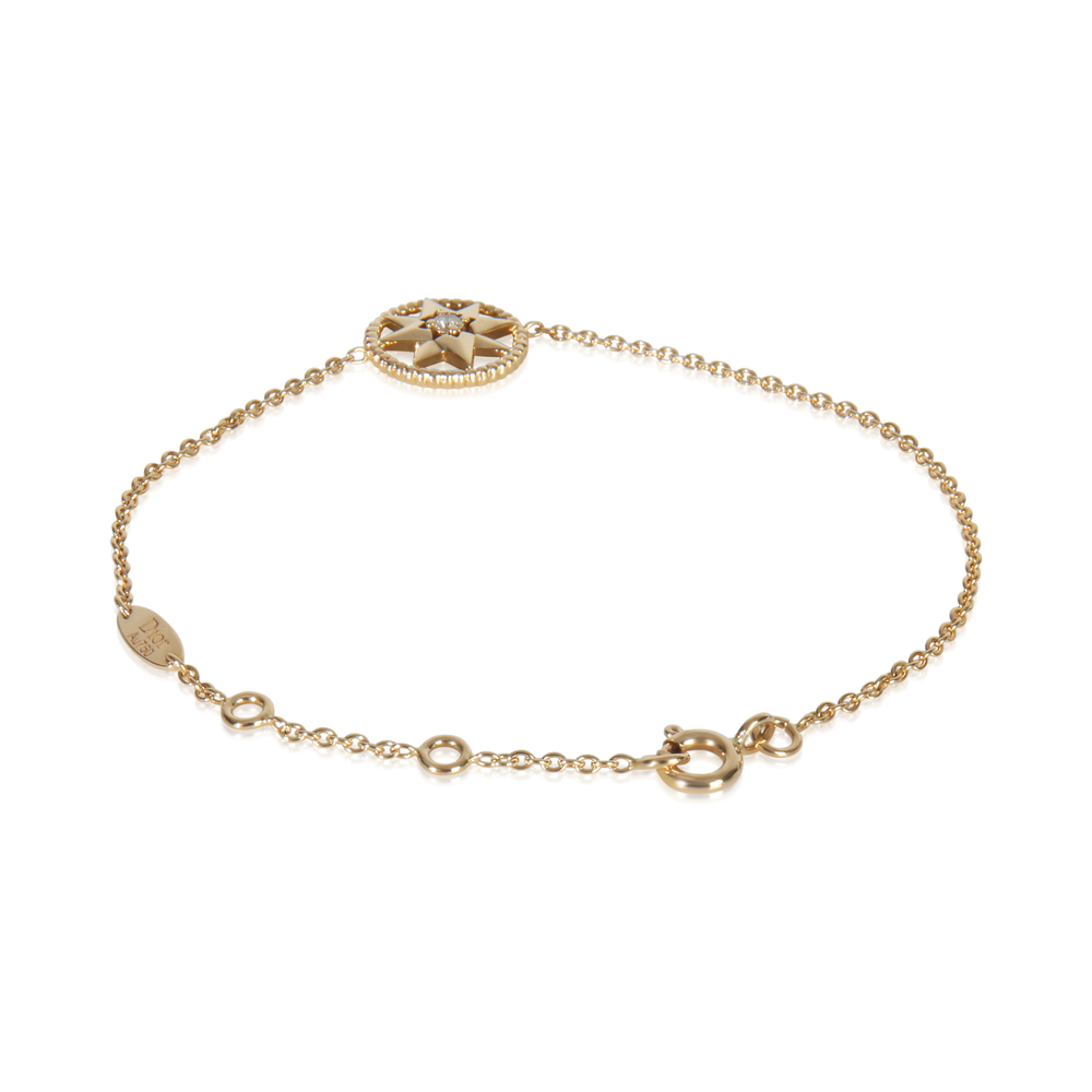 Christian Dior Yellow Gold Mother Of Pearl and Diamond Rose Des Vents Bracelet - Picture 3 of 4